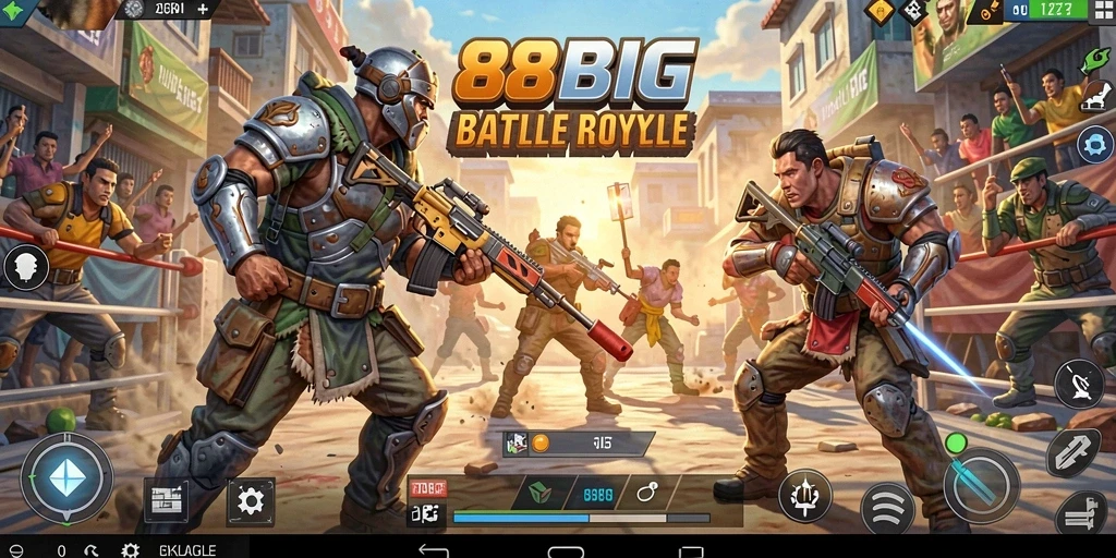 Tampilan gameplay seru dalam pertarungan Battle Royale 88BIG.