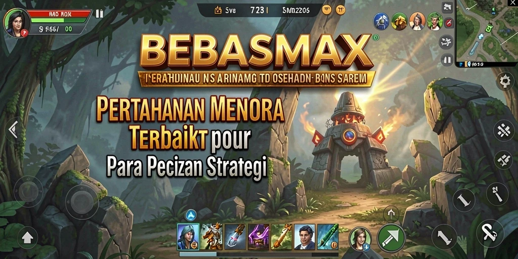 Tampilan gameplay menarik dari BEBASMAX saat melawan musuh dalam Tower Defense.