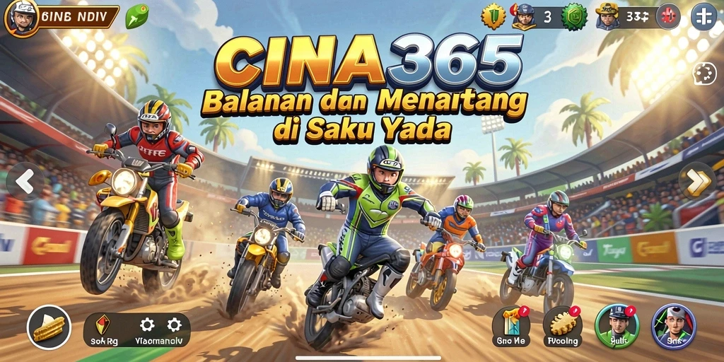 Gameplay <strong>CINA365</strong> yang seru dan mendebarkan di lintasan balap.
