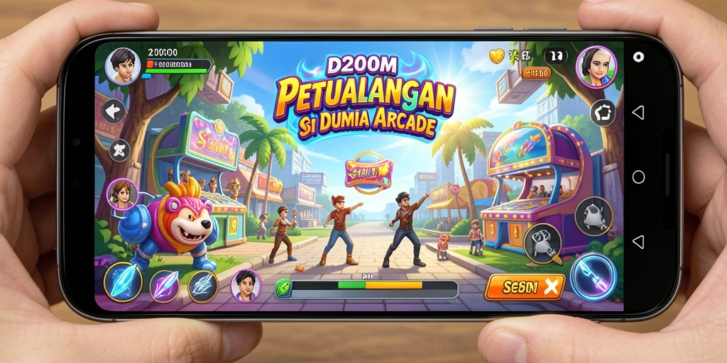Tangkapan layar D200M menampilkan aksi gameplay yang dinamis dan seru.