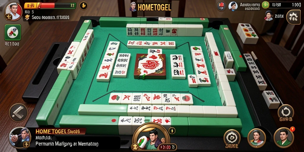 Tampilan gameplay Mahjong yang menarik dari HOMETOGEL.