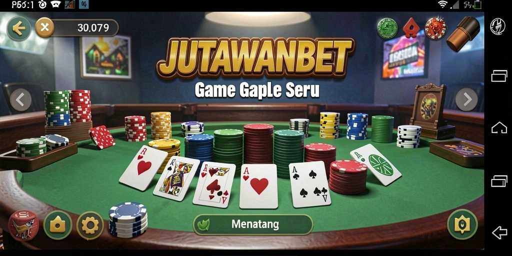 Screenshot gameplay seru dari JUTAWANBET yang menampilkan keseruan bermain Gaple.