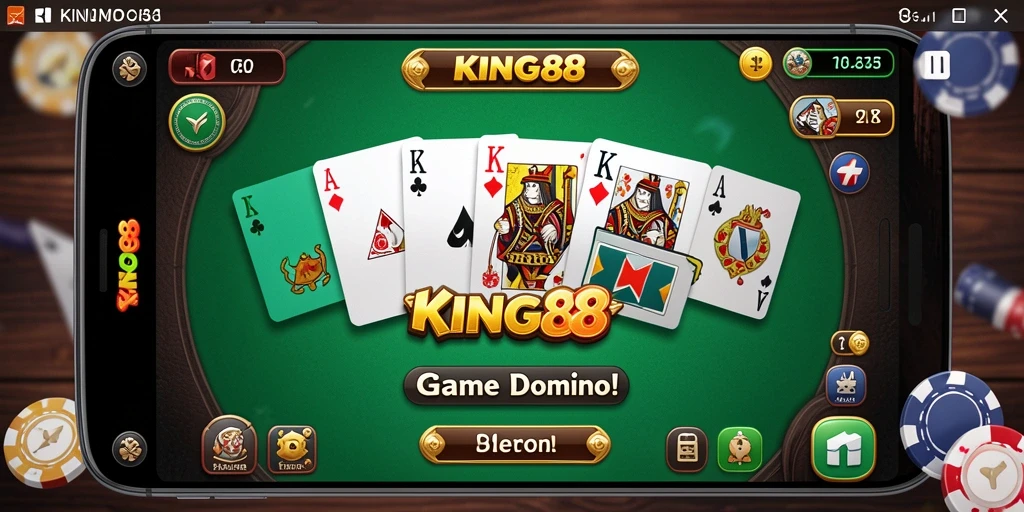 Gameplay KING88 yang menarik dengan aksi Domino yang seru.