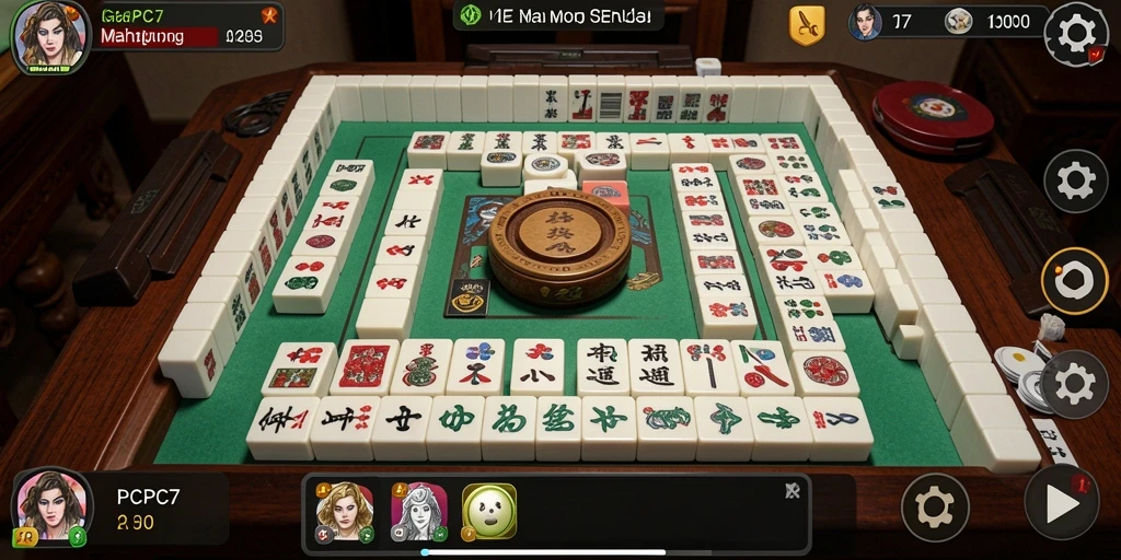 Tangkapan layar utama gameplay PCPC7 menampilkan keseruan Mahjong.
