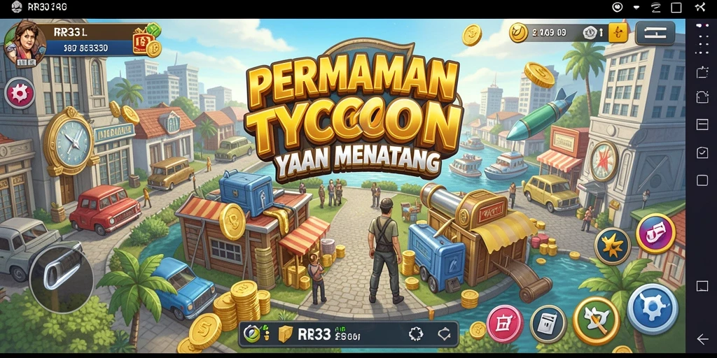 Tangkapan layar utama RR33 menampilkan gameplay manajemen Tycoon yang seru.