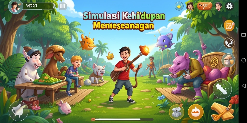 Screenshot gameplay V07 yang menampilkan pengalaman simulasi interaktif.