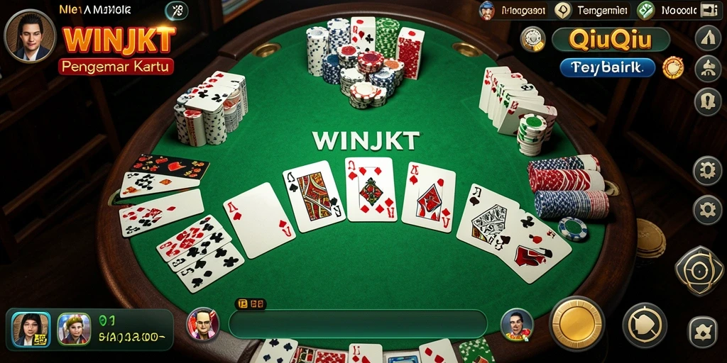 Tampilan gameplay seru dari WINJKT yang menampilkan kartu QiuQiu.