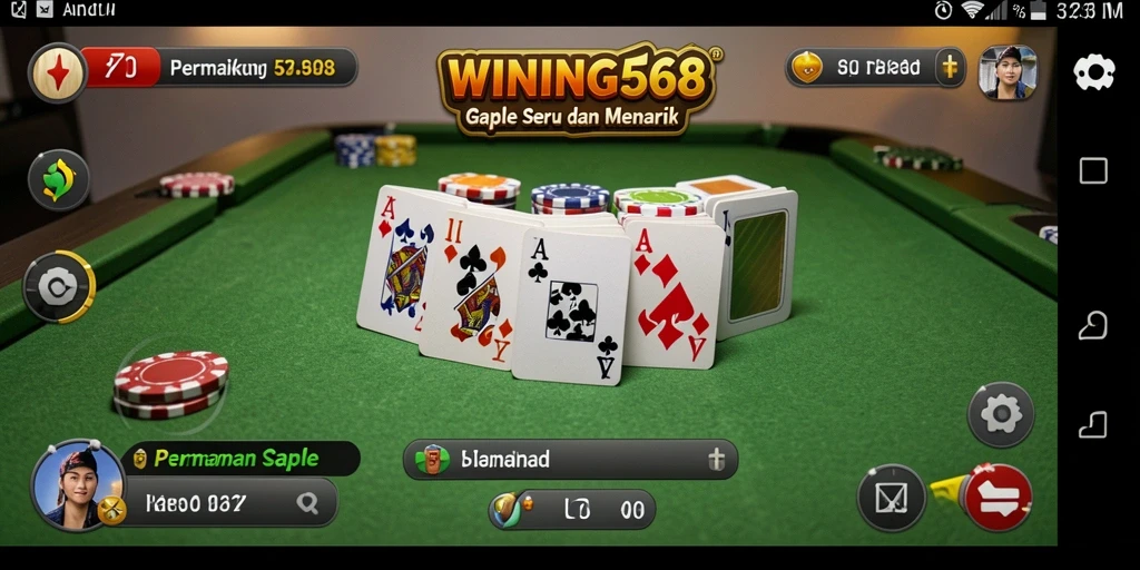 Tampilan gameplay Gaple yang seru dan interaktif dari WINNING568.