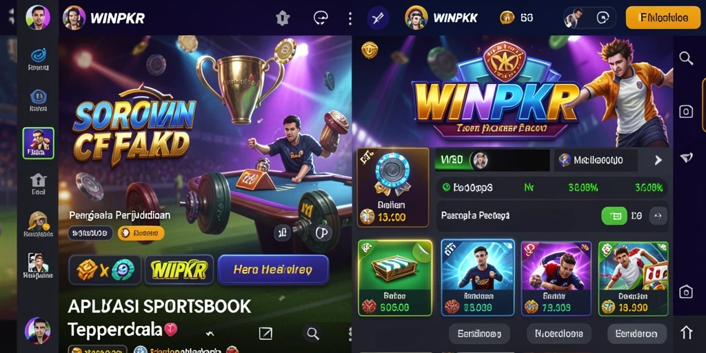 Screenshot gameplay WINPKR menampilkan antarmuka taruhan olahraga yang intuitif.